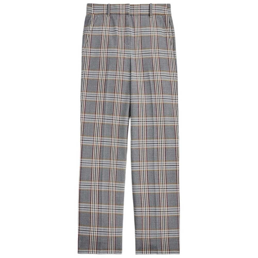 J Crew NWT High-rise Peyton Pant in Gray and Neutral Tone Plaid Front Zip Pants